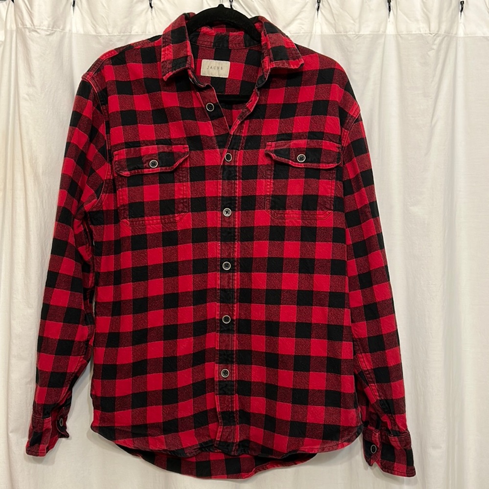Men’s Jachs button up flannel shirt. Size M 100% cotton